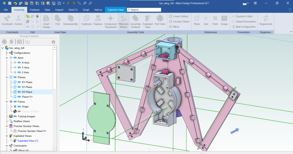Alibre Pro Cad design , fan antenna mount and 1:1 balun cenclosure