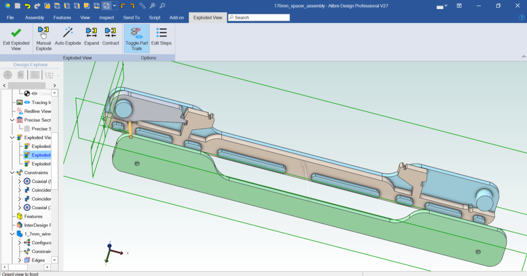 Compression wire guide with 6" (15cm) spacing. The orange part is Copperweld wire.